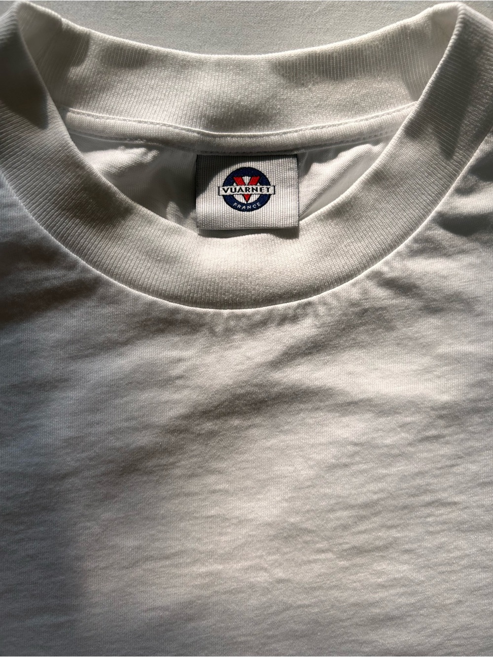 Vuarnet France White T-Shirt Logo Sleeve Casual Tee - Picture 2 of 7